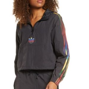 Adidas Originals Crop Half Zip Hooded Pullover